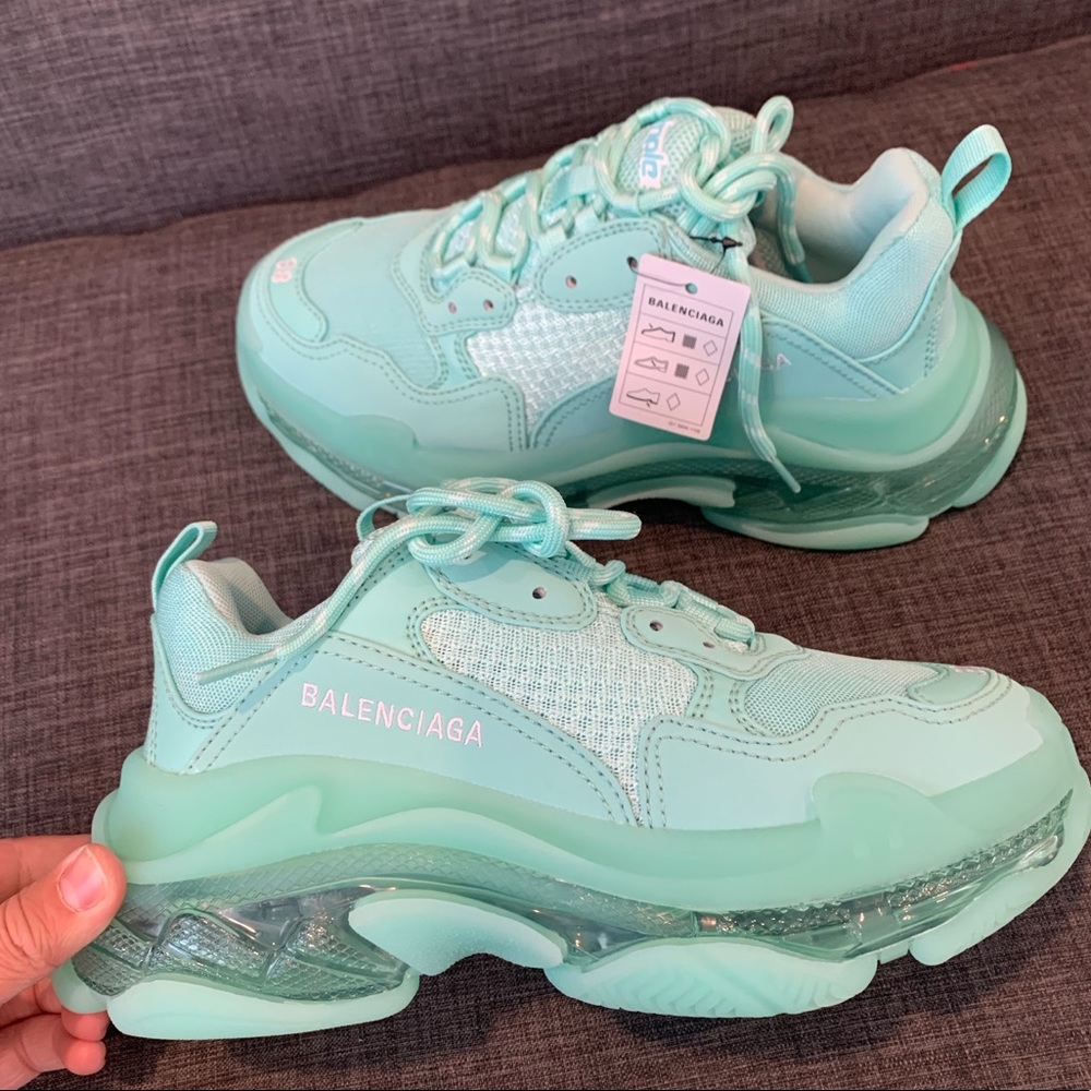 Balenciaga triple S turquoise sneakers size 38